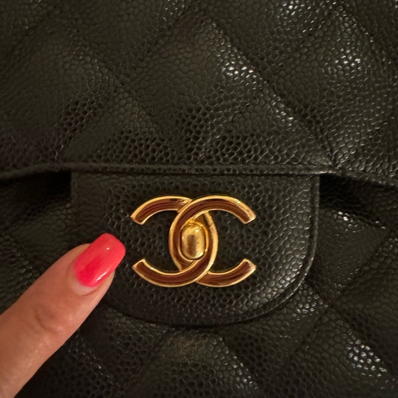 CHANEL Classic Double Flap Bag Quilted Caviar Jumbo Black - Picture 11 of 14